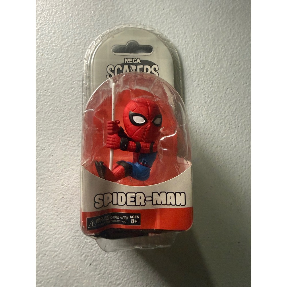NECA Scalers Spider-Man Marvel Collectible Mini Figure Cable Accessory Red Blue